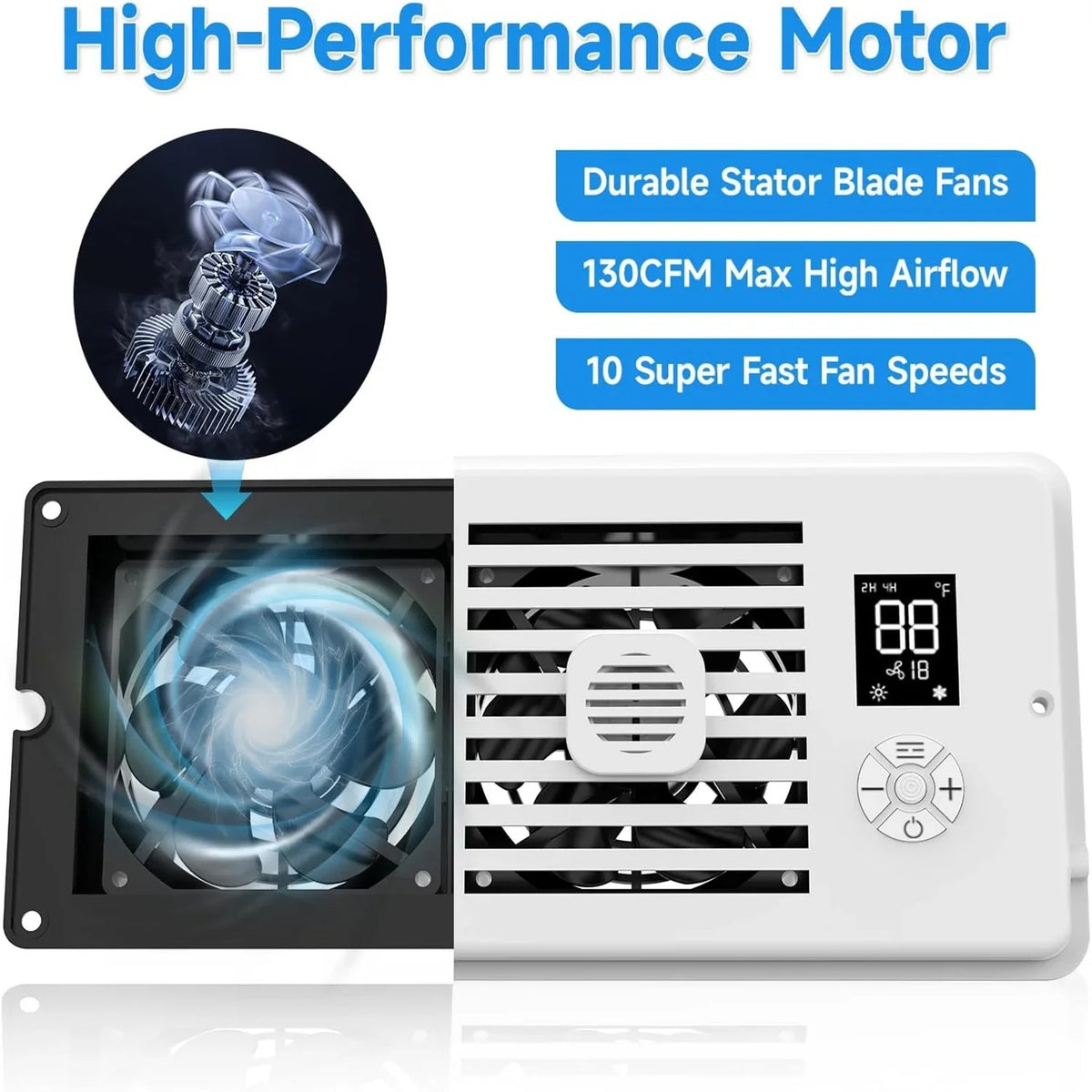 Smart Register Booster Fan with Remote & Thermostat