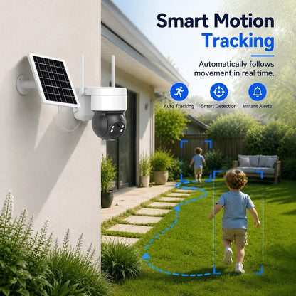 Solar-Powered Outdoor PTZ Security Camera