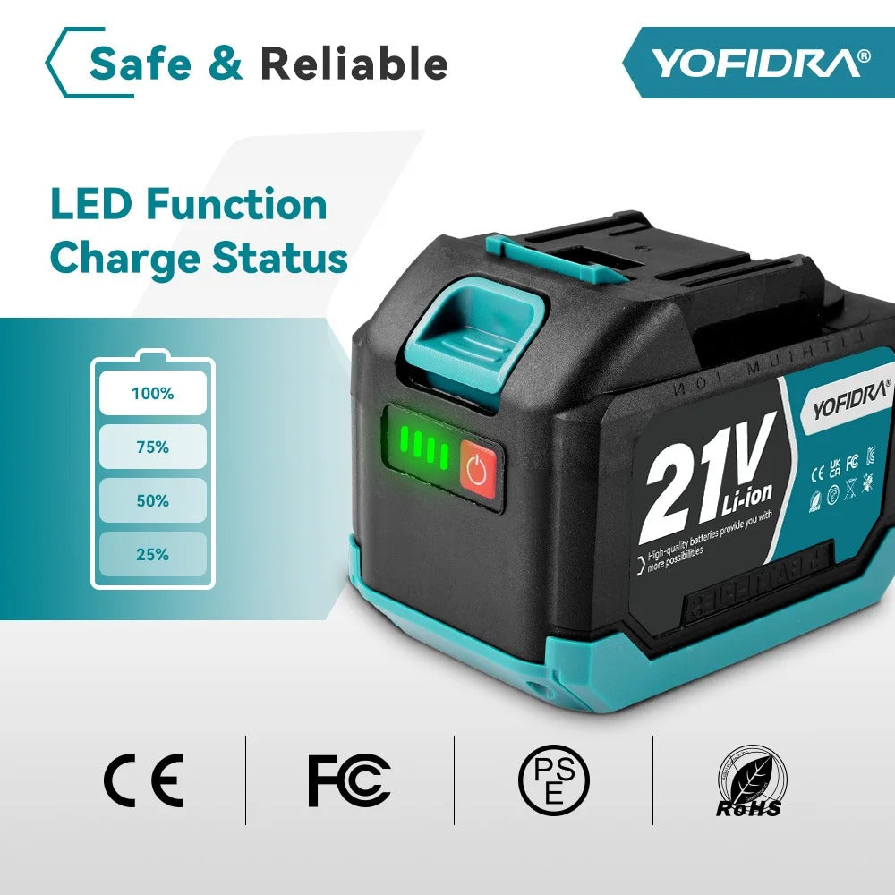 YOFIDRA Rechargeable Lithium-Ion Battery